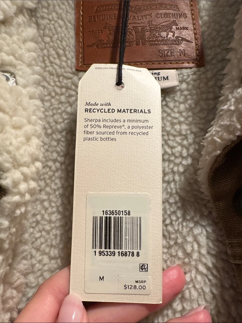 Levi's Men’s Tan Sherpa-Lined Trucker Jacket - Picture 2 of 5